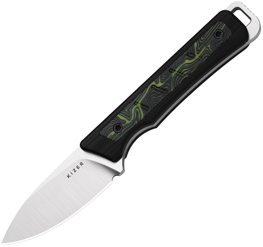 KI1108A3 Kizer Cutlery Whiskey Jack Fixed Blade Grn