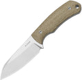 KI1135A4: Kizer Field Mouse fixed blade, brown Norplex UltreX handle, 2.75" satin 14C28N sheepsfoot blade
