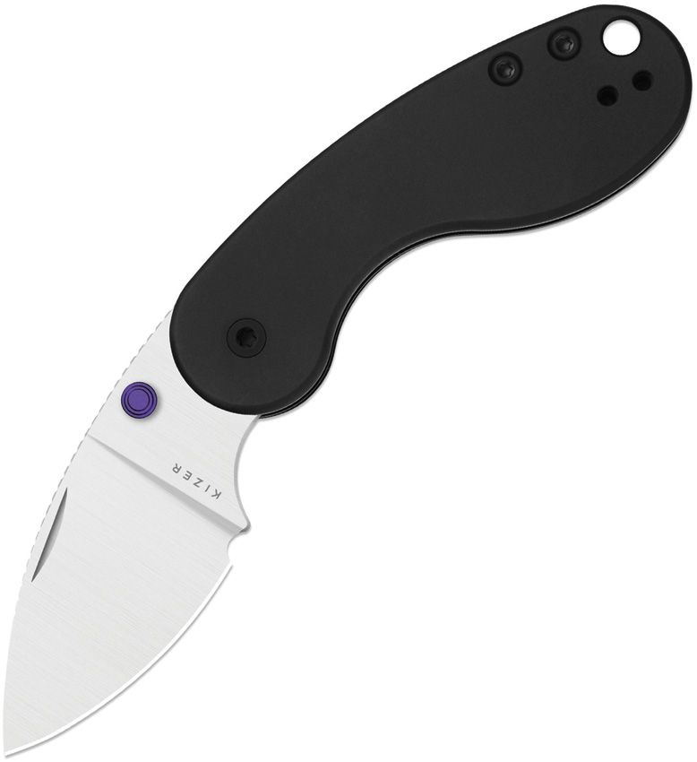 Kizer Microbe DSJ AirTi slip joint pocket knife with satin S35VN blade and black aluminum handle (KI2742DSJA1)