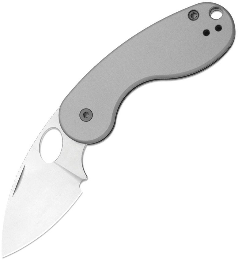 Kizer Microbe TSJ AirTi slip joint pocket knife with stonewash S35VN blade and gray aluminum handle (KI2742TSJA1)