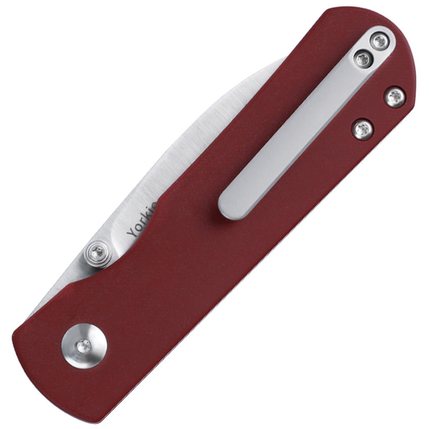 KI3525S1 Yorkie Linerlock Red Micarta