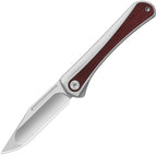 KI3732A2: Kizer Melody slip joint, gray aluminum handle with Panama Rosewood inlay, 2.83" satin S35VN clip point blade