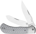 Kizer Trestle TP AirTi two-blade slip joint pocket knife with satin CTS-BD1 blades and silver CF inlay (KI3761TPA1)