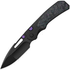 Kizer Durandal button linerlock folding knife with black PVD S35VN blade and Dark Matter carbon fiber inlay (KI3765BD1)