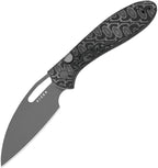 KIV3697A2: Kizer Masu button linerlock, Vortex micarta handle, 3.38" gray PVD 14C28N drop point blade