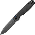 KIV3789A1: Kizer Pokiman clutch lock, black canvas micarta handle, 3.25" gray stonewash AEB-L drop point blade