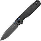 KIV3789A1: Kizer Pokiman clutch lock, black canvas micarta handle, 3.25" gray stonewash AEB-L drop point blade