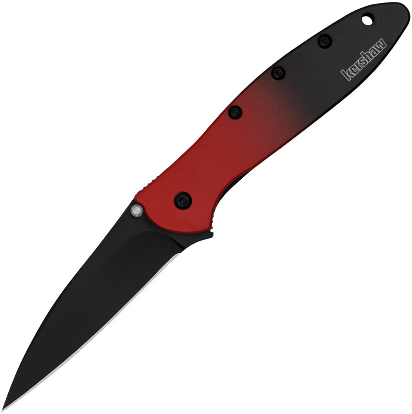 KS1660GRDBLK Leek Linerlock Red Magna Cut