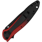 KS1660GRDBLK Leek Linerlock Red Magna Cut