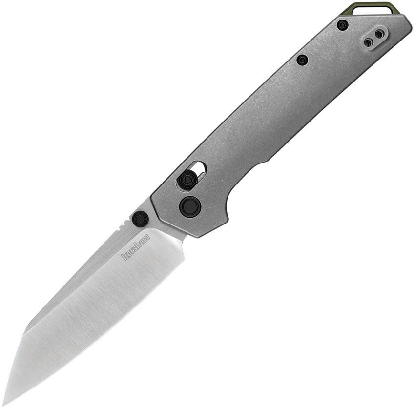 KS2038RTI: Kershaw Iridium DuraLock, stonewash titanium handle, 3.5" satin S35VN reverse tanto blade