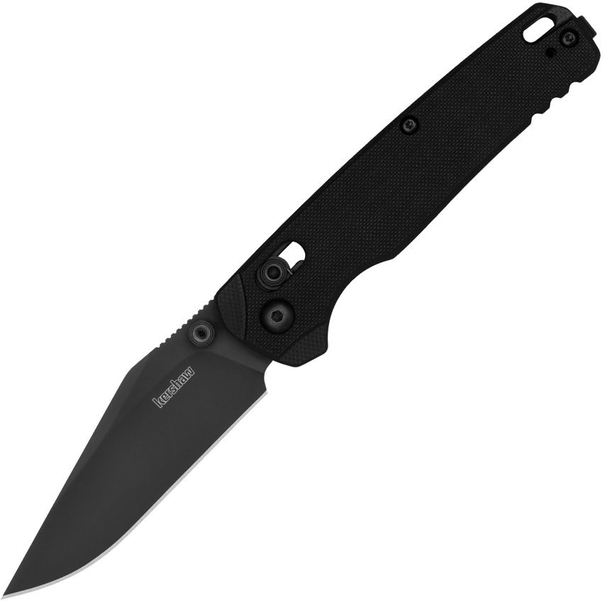 KS6106BLK: Kershaw Bel Air DuraLock, black G10 handle, 3" black PVD MagnaCut clip point blade