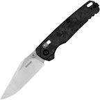 KS6106CF: Kershaw Bel Air DuraLock, marbled carbon fiber handle, 3" stonewash and satin MagnaCut clip point blade