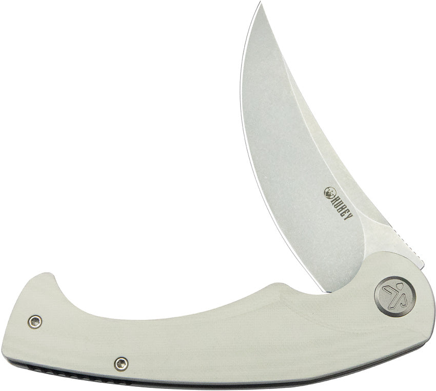 KUB173I Kubey Scimitar Linerlock White