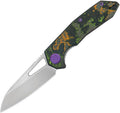 KB Knives Vagrant linerlock folding knife with satin M390 sheepsfoot blade and 80's Camo carbon fiber handle (KUB2911G)