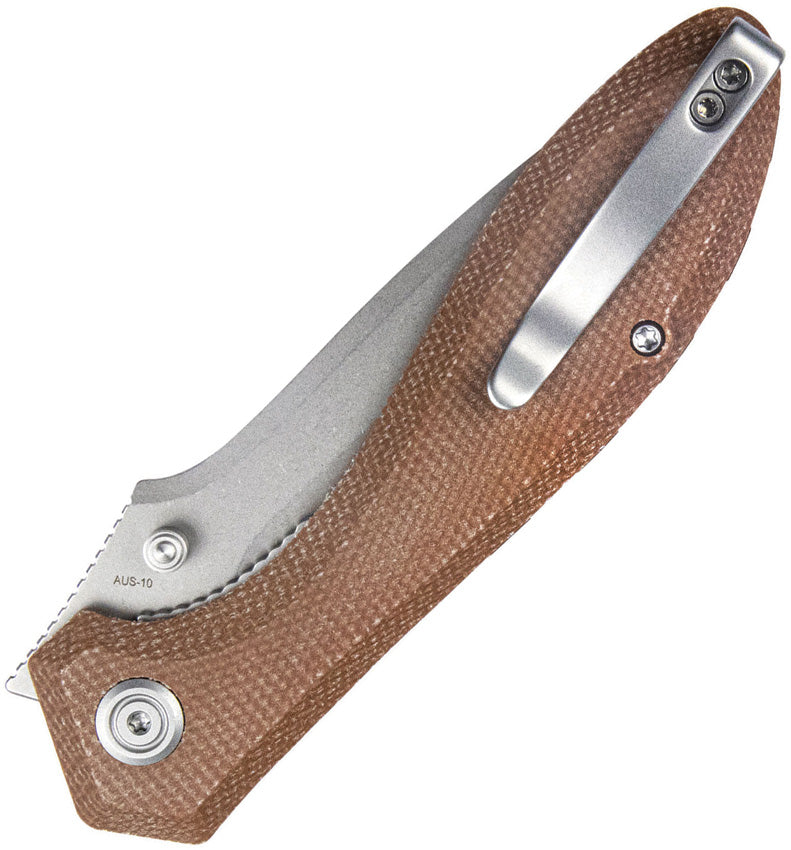 KUB314M Kubey Ruckus Linerlock Tan Mic