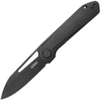 KUB321X: Kubey Royal linerlock, black G10 handle, 3" black stonewash 14C28N drop point blade