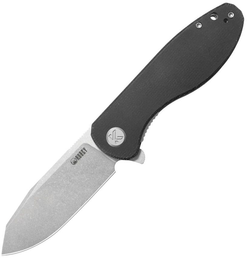 KUB358K: Kubey Master Chief linerlock, black micarta handle, 3.63" stonewash 14C28N reverse tanto blade
