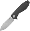 KUB358K: Kubey Master Chief linerlock, black micarta handle, 3.63" stonewash 14C28N reverse tanto blade
