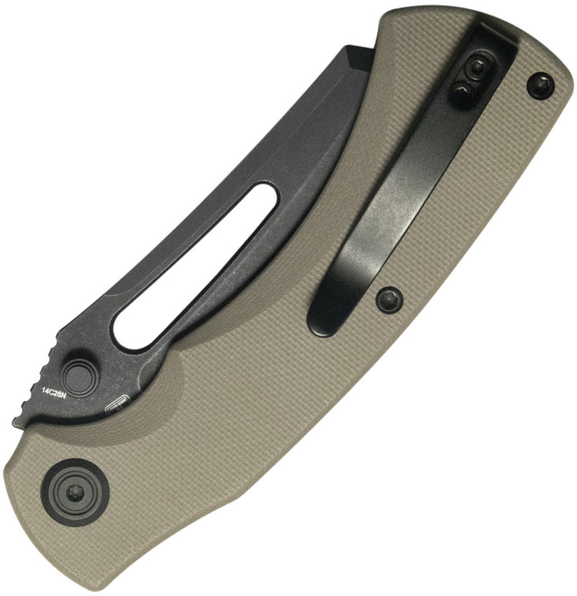 KUB378D Kubey Dheo EDC Button Lock Tan