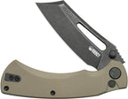 KUB378D Kubey Dheo EDC Button Lock Tan