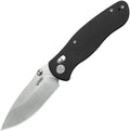 Kubey Pebble crossbar lock folding knife with satin 14C28N drop point blade and black G10 handle (KUB481A)
