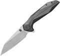 KUB495E: KB Knives Nova framelock, black DLC titanium handle, 3.63" satin M390 reverse tanto blade