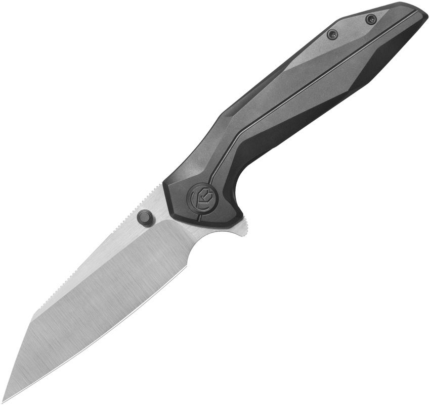 KUB495E: KB Knives Nova framelock, black DLC titanium handle, 3.63" satin M390 reverse tanto blade