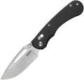 KUB504A: Kubey Stalker crossbar lock, black G10 handle, 3.13" satin D2 blade