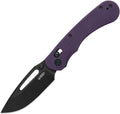 KUB504D: Kubey Stalker crossbar lock, purple G10 handle, 3.13" black coated D2 blade