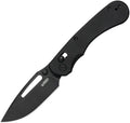 KUB504E: Kubey Stalker crossbar lock, black G10 handle, 3.13" black coated D2 blade