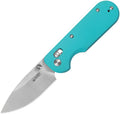 KUB505B: Kubey Bedrock crossbar lock, Tiffany blue G10 handle, 3" satin D2 drop point blade