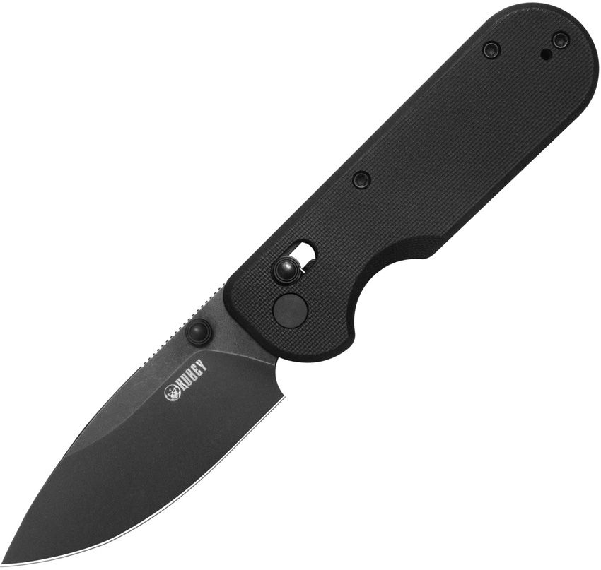 Kubey Bedrock crossbar lock folding knife in Blackout with BlackWash D2 blade and black G10 handle (KUB505D)