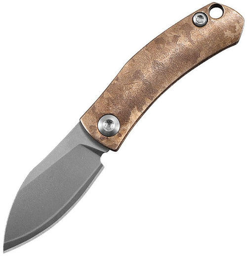 Kunwu Knives Nano slipjoint folding knife with bead blast ZDP-189 blade and spotted copper handle (KUNJ729)