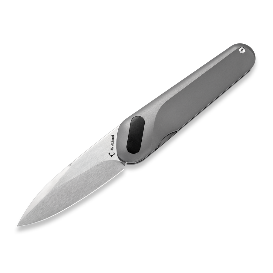 KCK0011: KniClad Ginren linerlock, dark gray titanium handle, 3" brushed S35VN drop point blade