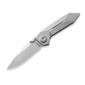 KCK0021: KniClad Summit linerlock, silver gray titanium handle, 3.4" brushed S35VN drop point blade