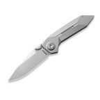 KCK0021: KniClad Summit linerlock, silver gray titanium handle, 3.4" brushed S35VN drop point blade