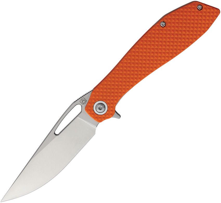 MAR127: Maratac BXTR linerlock, orange diamond pattern G10 handle, 3.25" satin 8Cr13MoV drop point blade