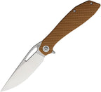 MAR128: Maratac BXTR linerlock, tan G10 handle, 3.25" satin 8Cr13MoV blade