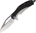 MCT165C4CFTI: Microtech Matrix framelock, gray titanium handle with carbon fiber onlay, 4" satin M390 blade