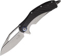 MCT165C7CFTI: Microtech Matrix framelock, bead blast titanium handle with carbon fiber onlay, 4" bead blast M390 blade