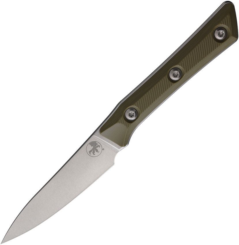 MCT350010OD: Microtech Paring Knife, OD green G10 handle, 3.5" M390MK stainless blade