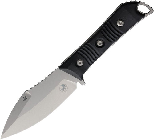MCT9610BK: Microtech Always Survive fixed blade, black G10 handle, 4.5" stonewash M390MK spear point blade
