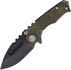 MD0093PD07A1: Medford Micro Praetorian G framelock, digital camo G10 and titanium handle, 2.88" black DLC 3V drop point blade