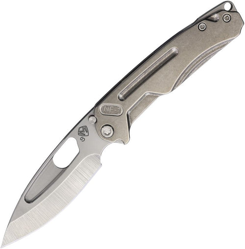 MD0315TQ01TM: Medford Infraction framelock, natural titanium handle, 3.63" satin S35VN blade