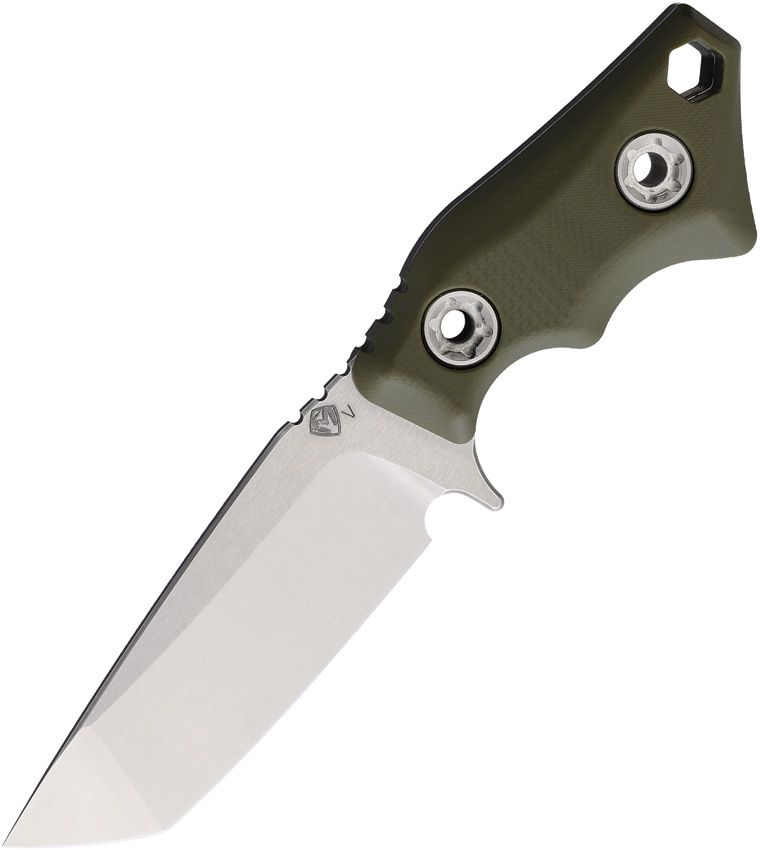 MD053VTQ10KO: Medford Micro Tanto fixed blade, OD green G10 handle, 2.3" tumbled CPM-20CV tanto blade