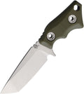 MD053VTQ10KO: Medford Micro Tanto fixed blade, OD green G10 handle, 2.3" tumbled CPM-20CV tanto blade