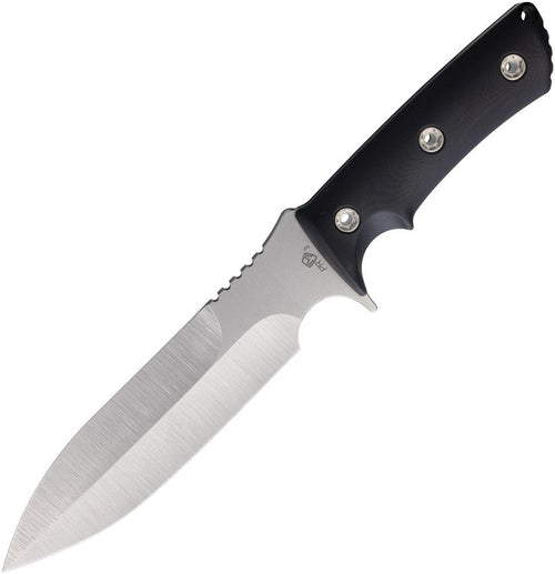 MD0663TQ08KB: Medford Jungle Fighter fixed blade, black G10 handle, 6.88" tumbled CPM-3V blade