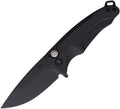 MDT394PQ30PV: Medford Smooth Criminal button lock, black DLC titanium handle, 3" black DLC S45VN drop point blade