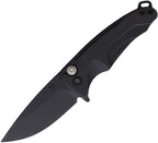 MDT394PQ30PV: Medford Smooth Criminal button lock, black DLC titanium handle, 3" black DLC S45VN drop point blade