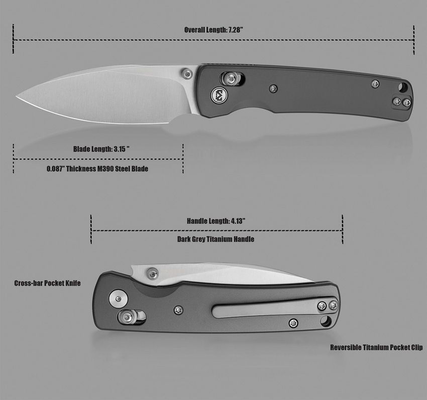 MGR817ADG Miguron Knives Vakor Crossbar Lock Gray